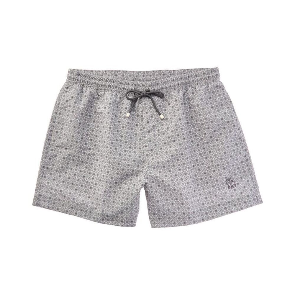 Brunello Cucinelli Mens  Printed Swim Short, Beige